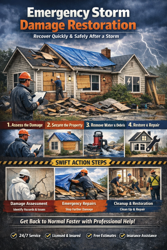 Emergency Storm Damage Restoration: 4 Steps to Fast Recovery